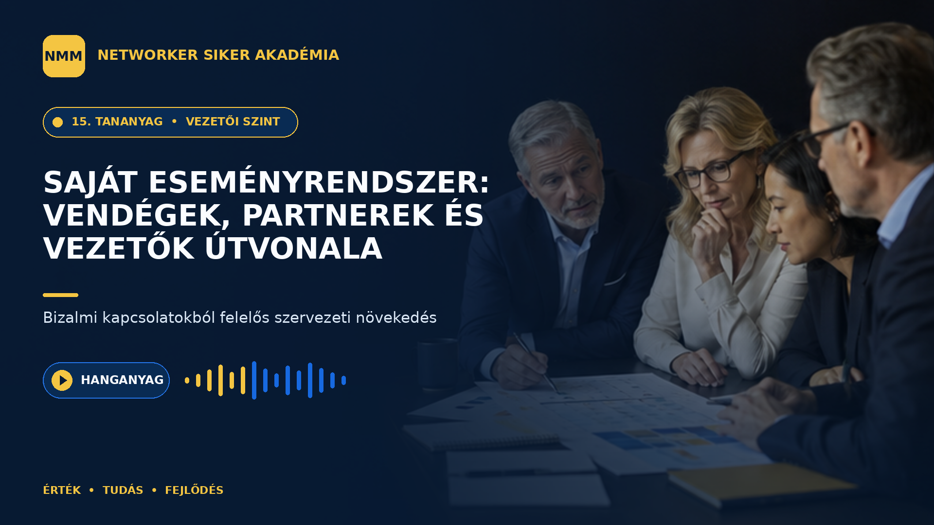Saját eseményrendszer: vendégek, partnerek és vezetők útvonala