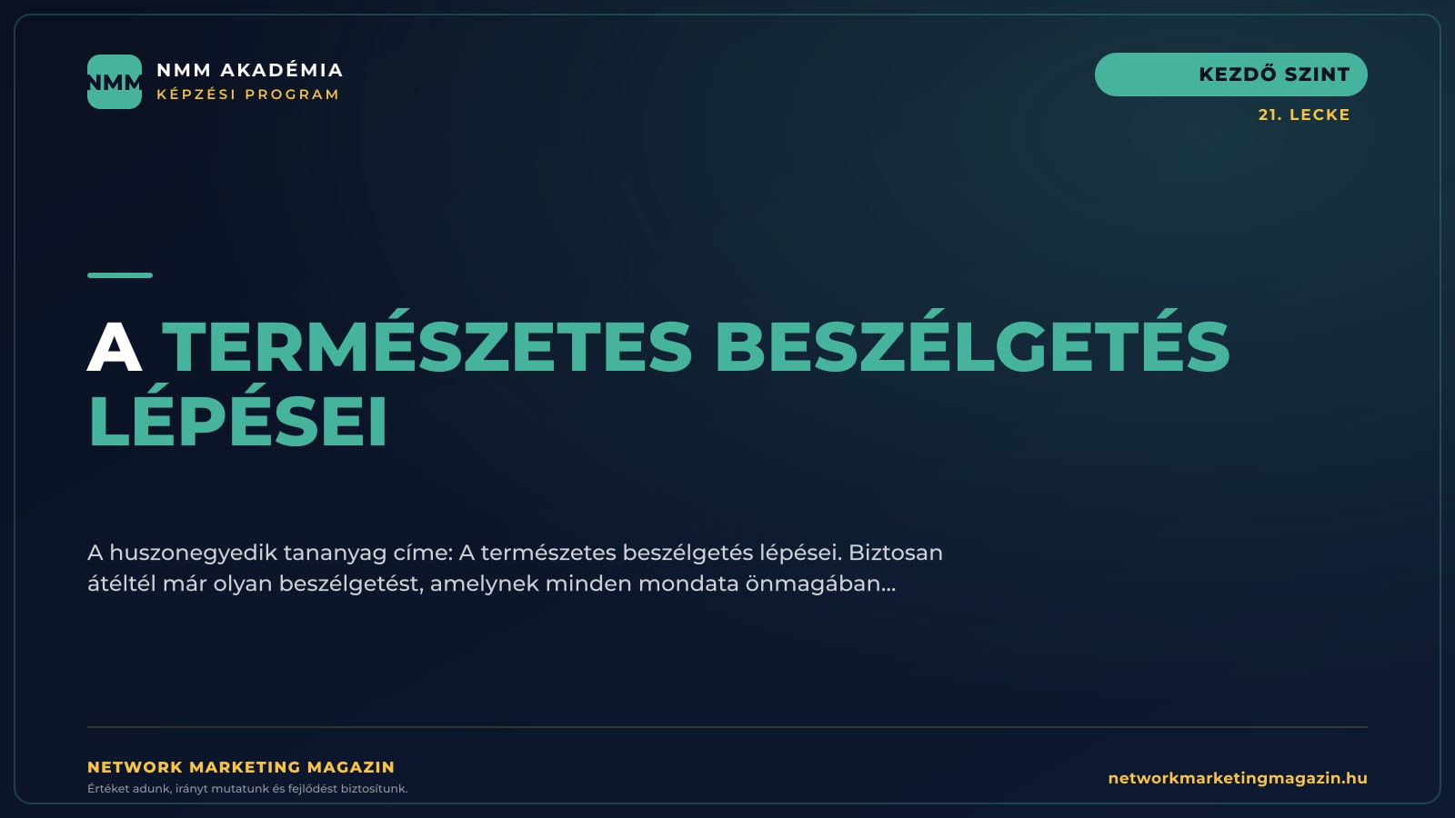 A természetes beszélgetés lépései